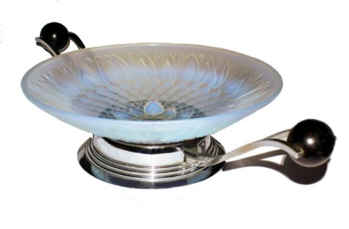 Large Art Deco French Opalescent Coupe