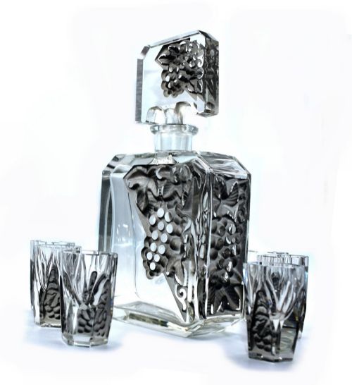 fig 2. Art Deco Glass Decanter Set By Schlevogt & Hoffman