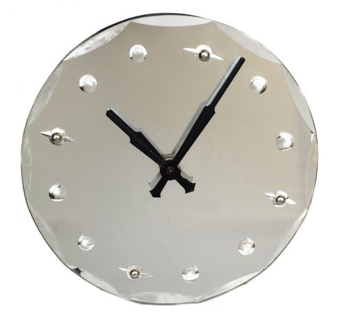 Large English Art Deco Mirrored Wall Clock, Circa 1935