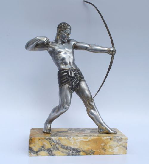 Art Deco Male Spelter Archer, C1930