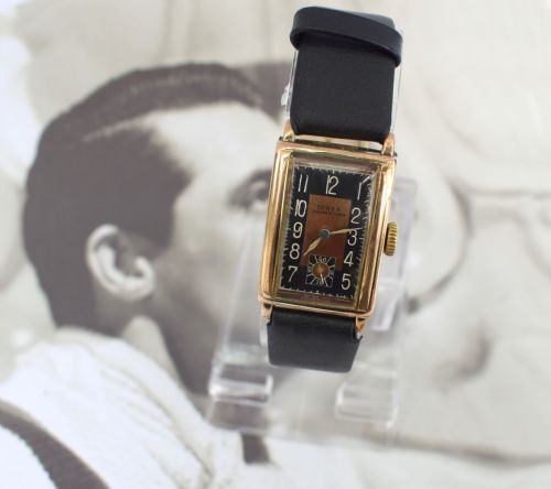 Art Deco Gents Gold Plated Wristwatch by Dorex, Swiss C1930