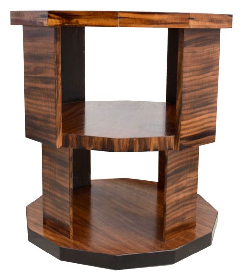 ART DECO THREE TIERED SKYSCRAPER REVOLVING BOOK TABLE C1930 - ADDITIONAL PHOTO 1