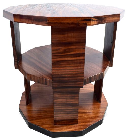 ART DECO THREE TIERED SKYSCRAPER REVOLVING BOOK TABLE C1930 - ADDITIONAL PHOTO 5