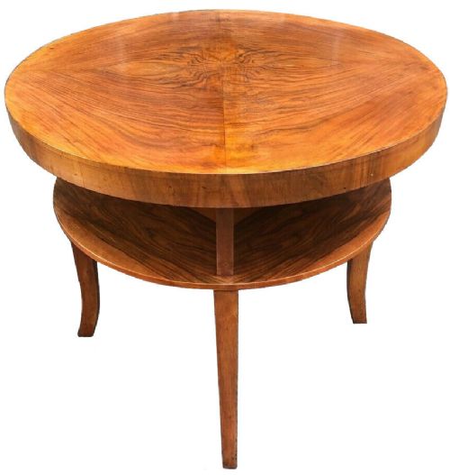 Art Deco Walnut Book Table, English, C1930