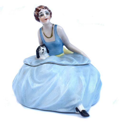 Rare Art Deco Ceramic Trinket Box by Fasold & Stauch, Circa 1930