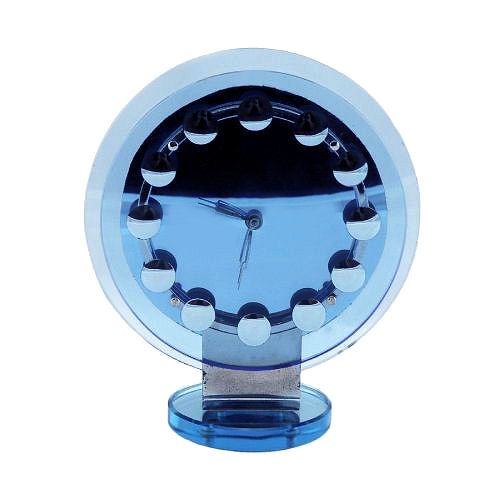 Rare Modernist Art Deco Blue Mirror Mantle Clock, C1930