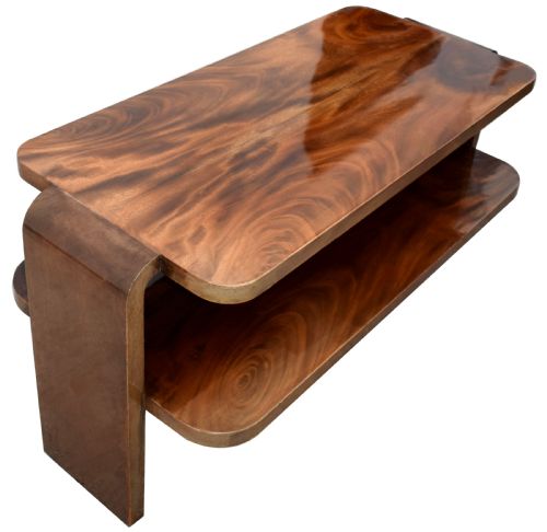 Art Deco Modernist Elongated Walnut Occasional Table, C1930