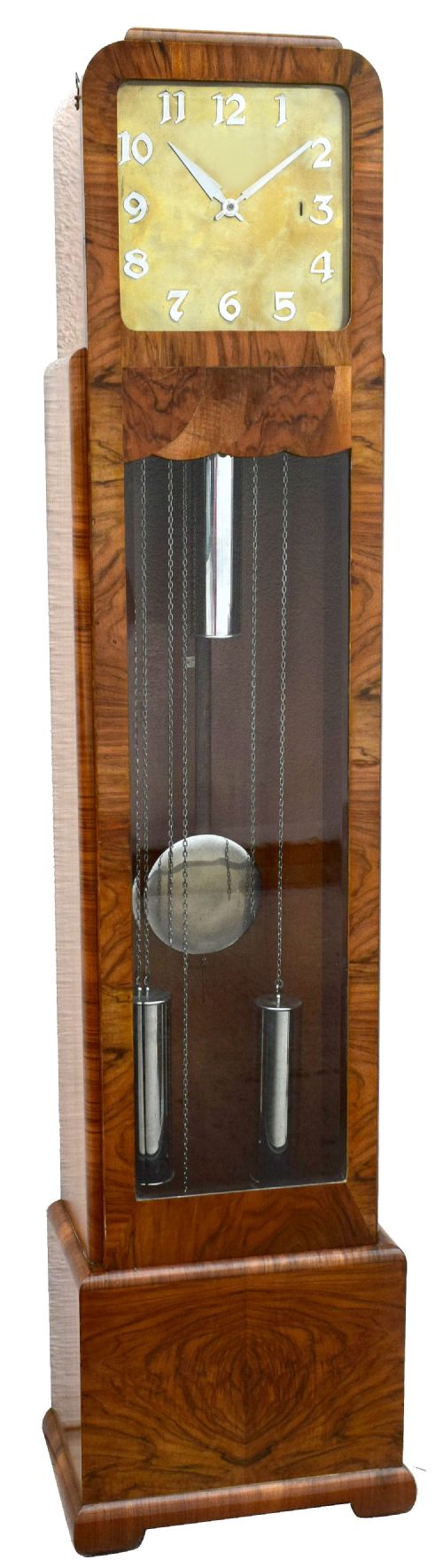 Art Deco Walnut Grandfather Clock, C1930
