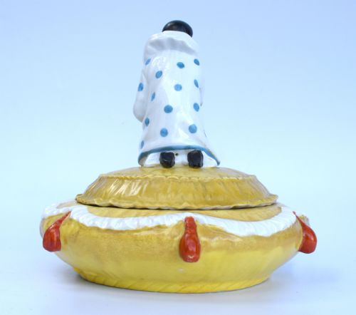 1930'S ART DECO LADIES POWDER BOWL FEATURING A PIERROT C1930 - ADDITIONAL PHOTO 5