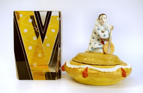1930'S ART DECO LADIES POWDER BOWL FEATURING A PIERROT C1930 - ADDITIONAL PHOTO 8