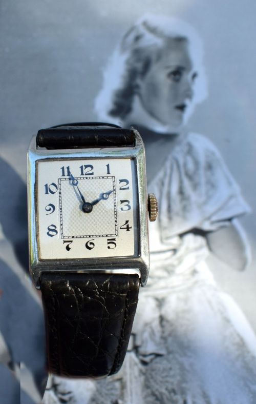 Art Deco Gents Solid Silver Wristwatch, Circa 1925