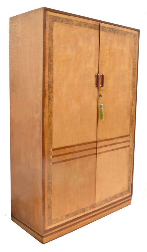 fig 1. Art Deco Satinwood Double Wardrobe, c1930
