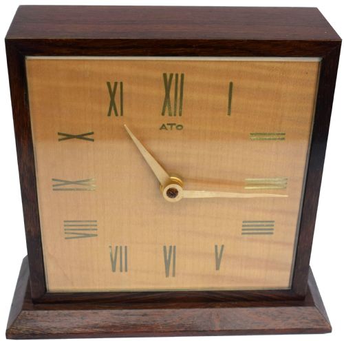 fig 1. Art Deco Modernist Mantle Clock by ATO, 1930's