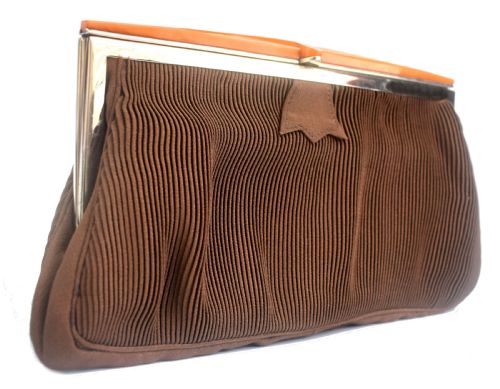 Art Deco Vintage Cord and Bakelite Handbag, C1930