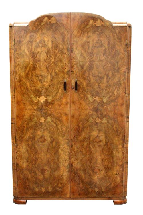 Art Deco 1930'S Walnut Two Door Wardrobe