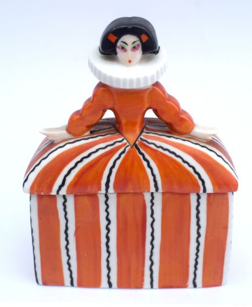 Art Deco Porcelain Powder Box, German, C1930