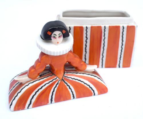 fig 1. Art Deco Porcelain Powder Box, German, c1930