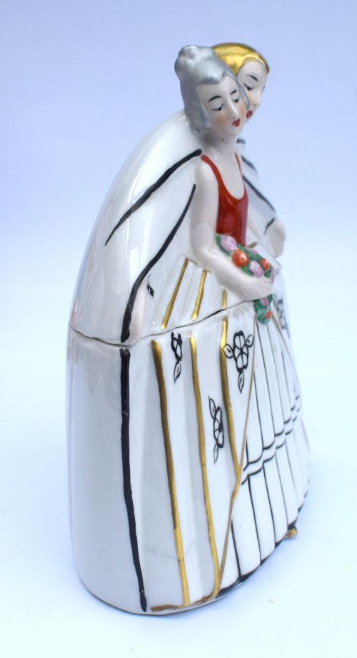 ART DECO FIGURAL POWDER BOX GERMANY C1930 - ADDITIONAL PHOTO 3