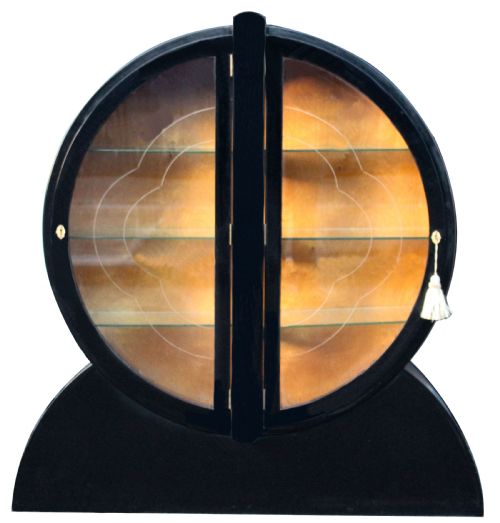 Art Deco Ebonized Display Cabinet, C1930