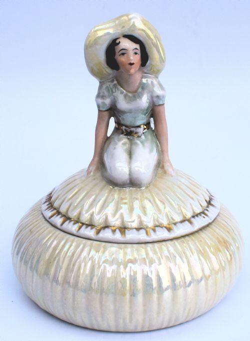 Art Deco Ceramic Trinket Box , Circa 1930