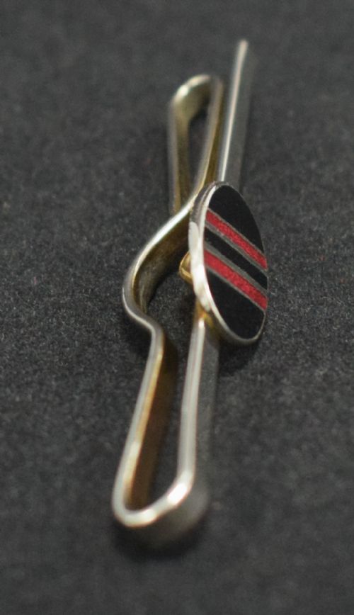 ART DECO CHROME ENAMEL GENTS TIE PIN C1930'S - ADDITIONAL PHOTO 3
