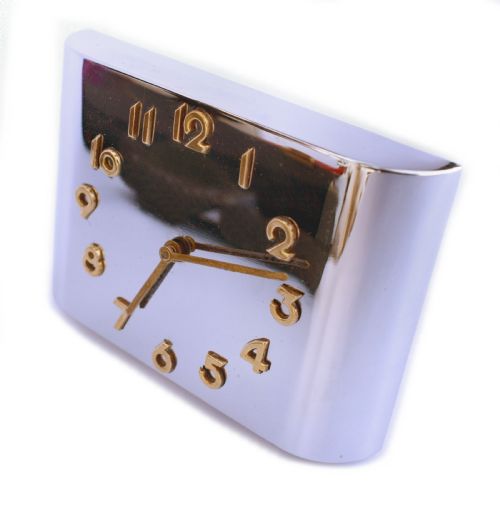 ART DECO MODERNIST CHROME TRAVEL ALARM CLOCK C1930 - ADDITIONAL PHOTO 6