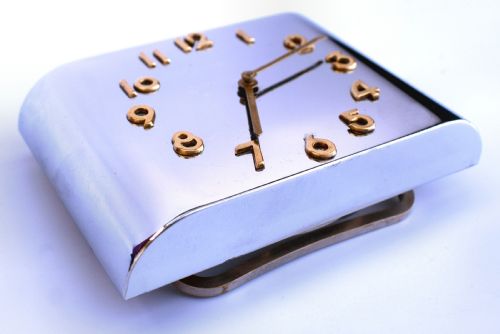 ART DECO MODERNIST CHROME TRAVEL ALARM CLOCK C1930 - ADDITIONAL PHOTO 7