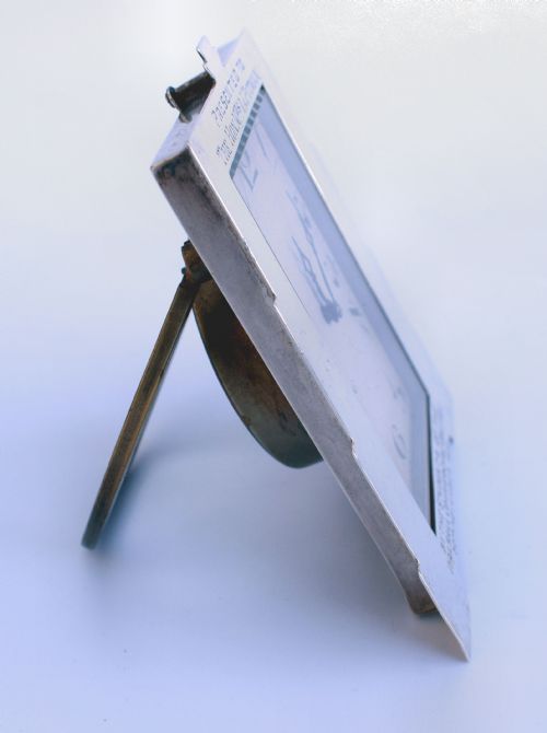 fig 7. Art Deco Solid Silver Cased Easel Desk Clock, c1932