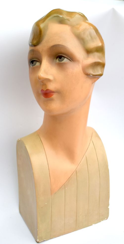 Art Deco Large Shop Counter Mannequin, Circa 1930'S