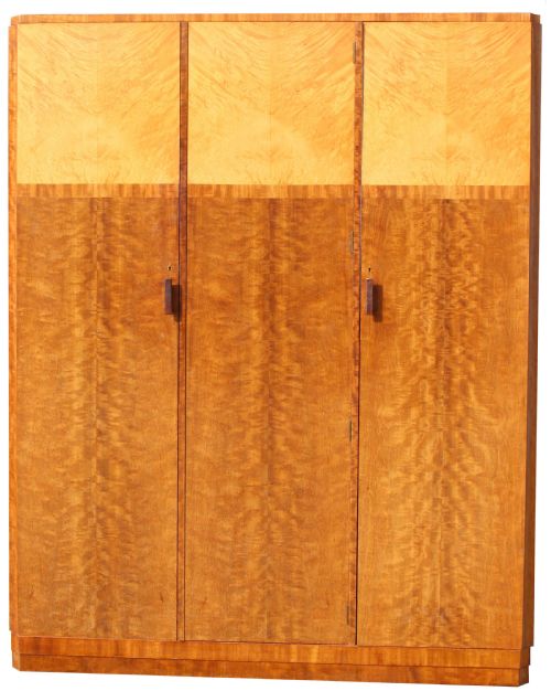 Art Deco Triple Wardrobe by Maple & Co, C1930