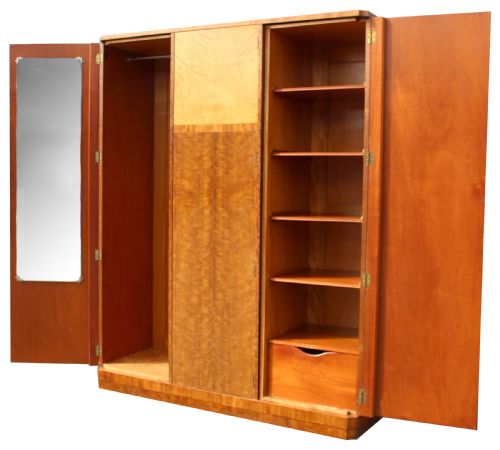 fig 1. Art Deco Triple Wardrobe By Maple & Co, c1930