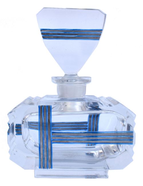 Art Deco French Glass Perfume Bottle, C1930