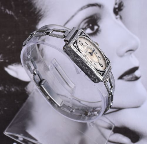 fig 1. Art Deco 14k GF Ladies Watch By Bulova Watch Company, c1927