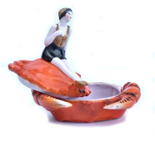 ART DECO PORCELAIN NOVELTY POWDER BOWL C1930 - ADDITIONAL PHOTO 4