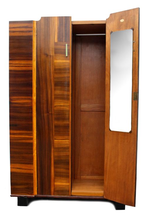 fig 1. Art Deco American Walnut Modernist Double Wardrobe, c1930