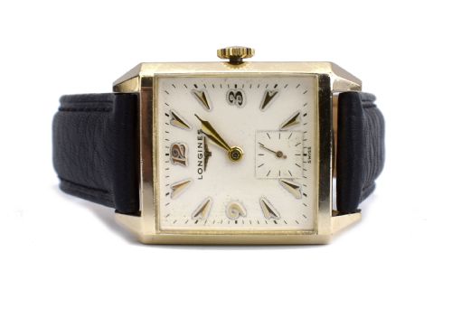 fig 1. Art Deco Gents 10 GF Watch By Longines, c1940's