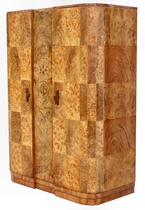 Art Deco High Quality Walnut Double Wardrobe, C1930