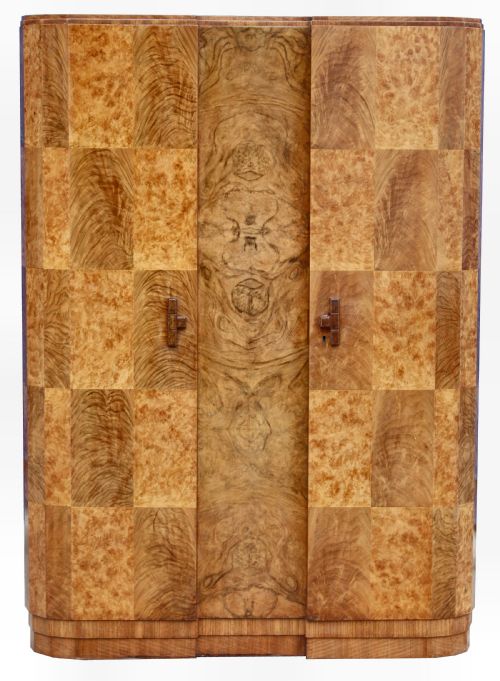 fig 1. Art Deco High Quality Walnut Double Wardrobe, c1930