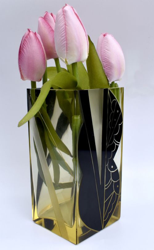 ART DECO CZECH GLASS VASE C1930 - ADDITIONAL PHOTO 1