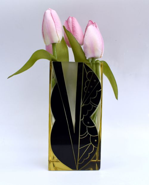ART DECO CZECH GLASS VASE C1930 - ADDITIONAL PHOTO 2