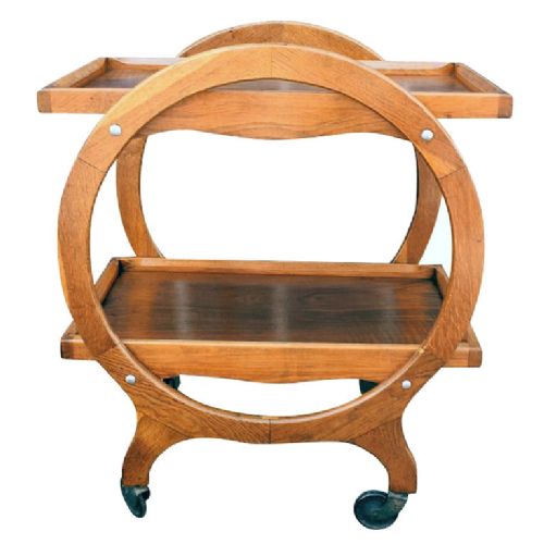 Art Deco Savoy Circular Drinks Trolley Cart, 1930s