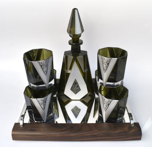 ART DECO CZECH GLASS DECANTER SET C1930 - ADDITIONAL PHOTO 1