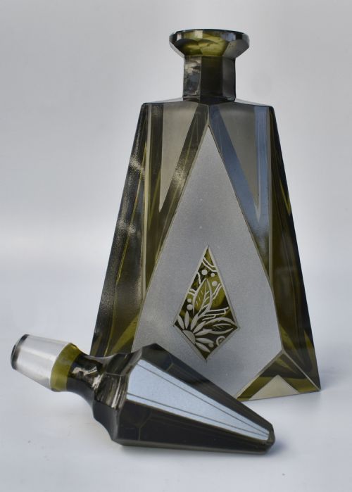 ART DECO CZECH GLASS DECANTER SET C1930 - ADDITIONAL PHOTO 4