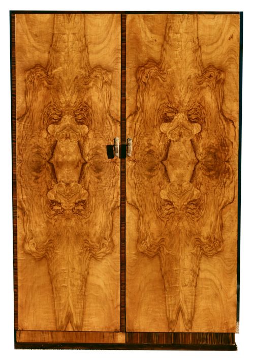 fig 1. Art Deco Figured Walnut Double Wardrobe, c1930