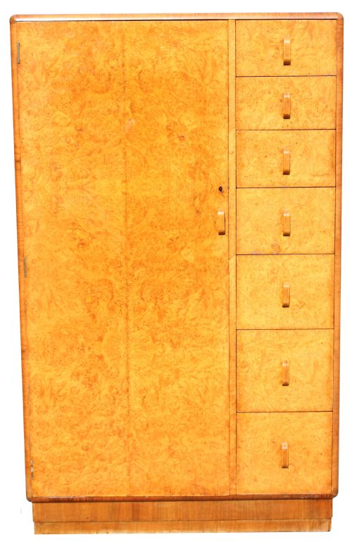 Art Deco Burr Walnut Compactum  Tallboy, C1930
