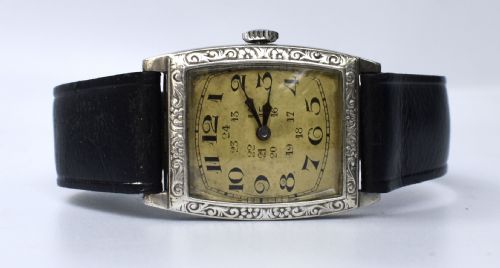 Art Deco Gentleman's Silver Manual Wristwatch, C1930