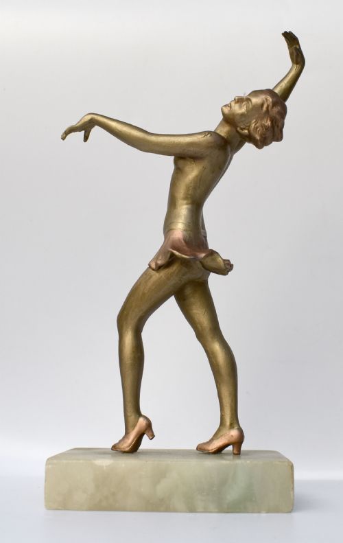 Art Deco Dancer Spelter Figure, C1930