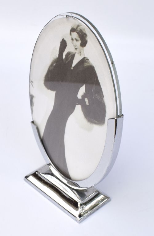 ART DECO CHROME GLASS FREE STANDING PICTURE FRAME C1930 - ADDITIONAL PHOTO 2