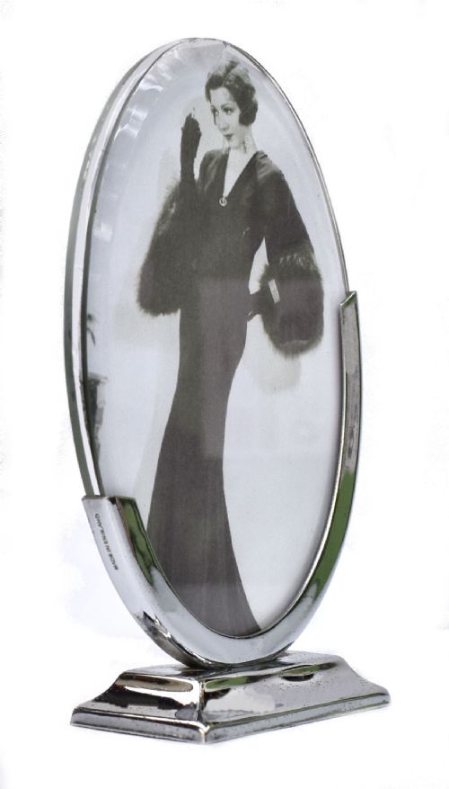 ART DECO CHROME GLASS FREE STANDING PICTURE FRAME C1930 - ADDITIONAL PHOTO 4