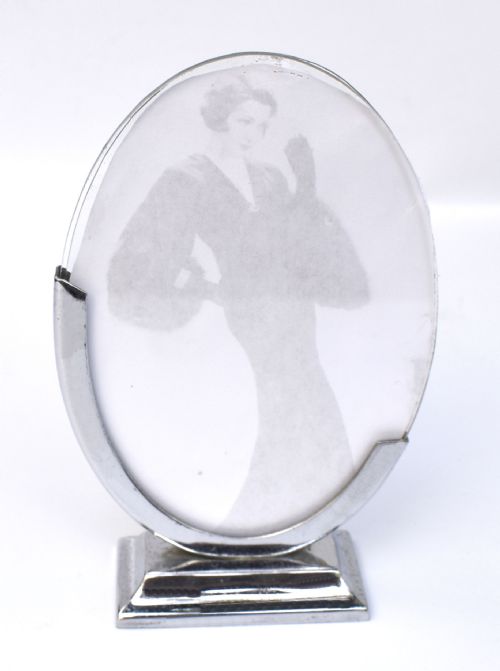 ART DECO CHROME GLASS FREE STANDING PICTURE FRAME C1930 - ADDITIONAL PHOTO 6